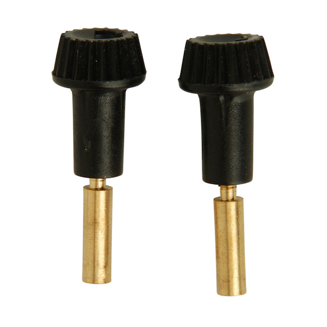 Portfolio 2-Pack Black Polished Brass - Plastic Turn Knob Kit