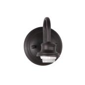 Style Selections 4.63-in W 1-Light Bronze Arm Hardwired Wall Sconce