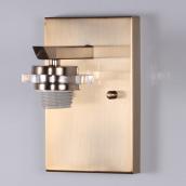 Style Selections 5.88-in W 1-Light Champagne Gold Arm Hardwired Wall Sconce