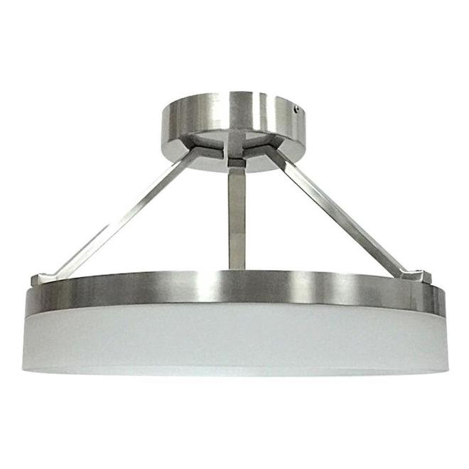 Semi Flush Mount Ceiling Light Integrated Led 10 In X 11 95 Acrylic Brushed Nickel Sfl11bnk Rona - Disk 8 Wide Nickel Round Led Indoor Outdoor Ceiling Light