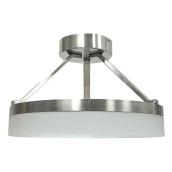 Semi-Flush Mount Ceiling Light - Integrated LED - 10-in x 11.95-in - Acrylic - Brushed Nickel