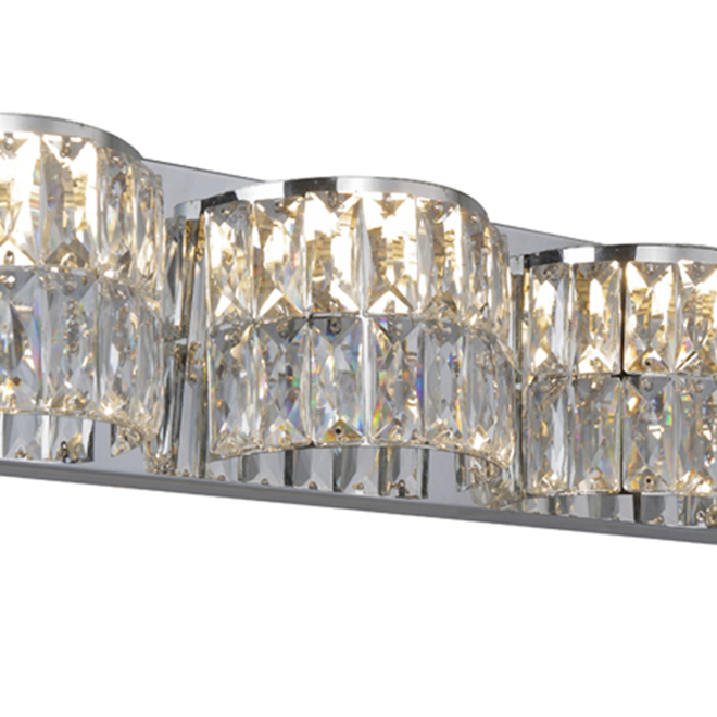 allen + roth Willow 4-Light Chrome Modern and Contemporary LED Vanity Light