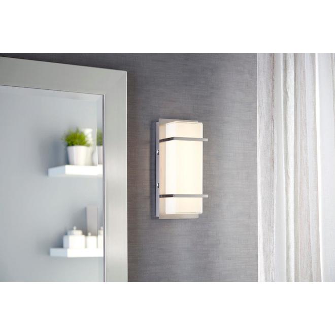 Allen + Roth Brighton 2-Light Brushed Nickel Contemporary LED Vanity Light