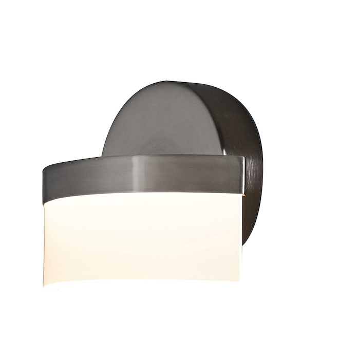 allen + roth Lynnpark 8-in W 1-Light Brushed Nickel Contemporary LED Wall Sconce