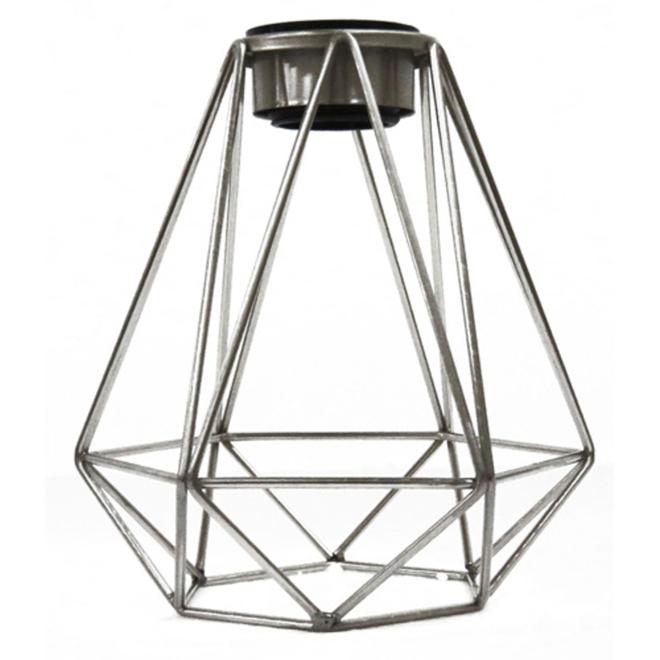 Style Selections 6-x 6-in Brushed Nickel Wire Industrial Geometric Vanity Light Shade