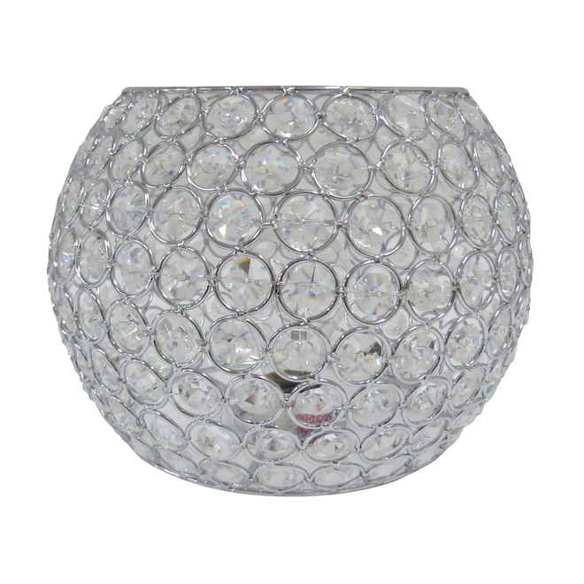 Style Selections Ladura 6 po x 8.5 po abat-jour globe en cristal chromé