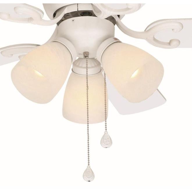 Ventilateur de plafond Chesire II par Harbor Breeze 42 po blanc avec éclairage, 5 pales