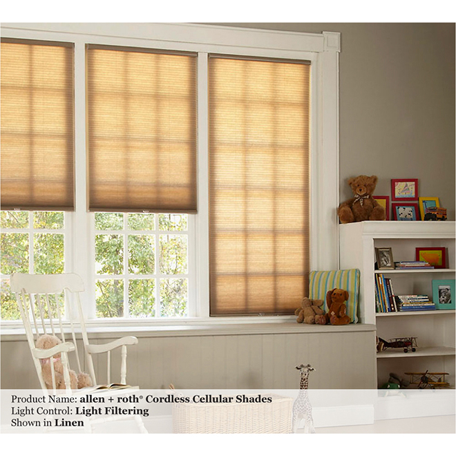 Cordless Blackout Cellular Shade - 27in x 64in - Linen