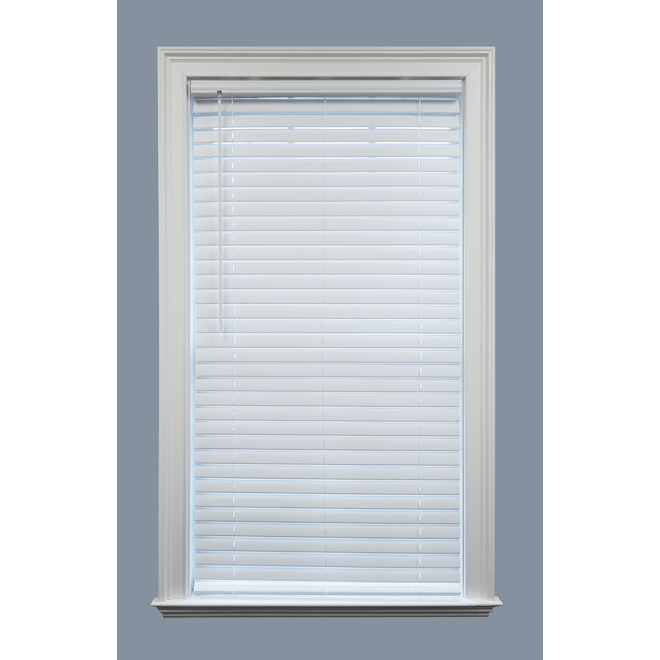 Project Source Privacy 2-in Vinyl Darkening Horizontal Blind 46-in x 64-in White