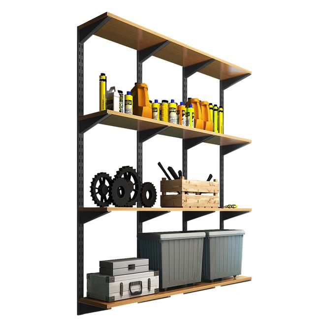 Style Selections 11.5-in Black Double Track Shelf Bracket - 1-Pack