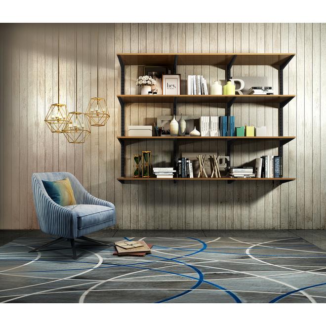 Style Selections 11.5-in Black Double Track Shelf Bracket - 1-Pack