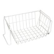 Landon & Co Small Stackable Wire Basket in White Metal