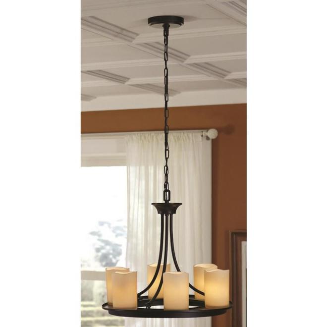 allen + roth Harpwell 20-in 6-Light Oil-Rubbed Bronze Mediterranean ...