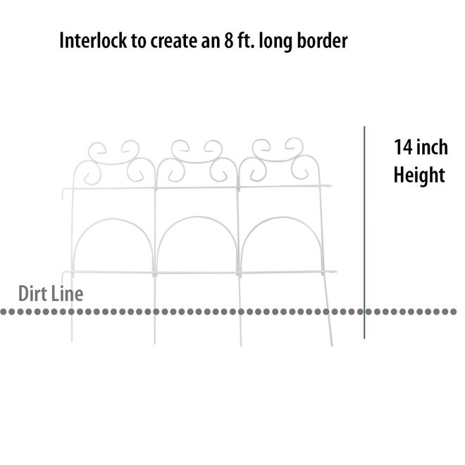 Panacea 14-in H x 19-in W White Steel Folding Decorative Fence - 10-Pack