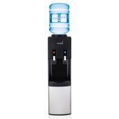 Primo Black and Stainless Steel Top-Loading Cold and Hot Water Cooler - Energy Star-certified