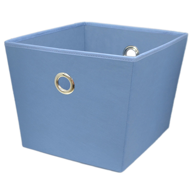 Style Selections 14-in W x 10-in H x 12-in D Blue Fabric Bin