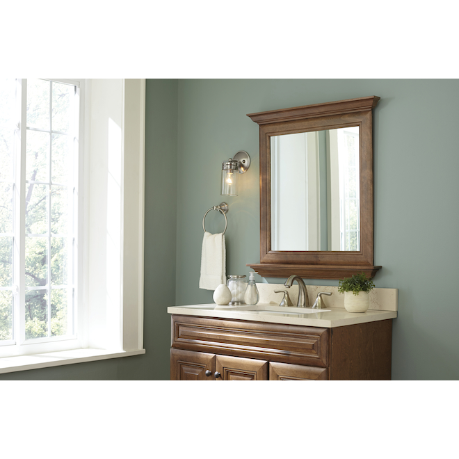 allen + roth Vallymede 5-in W 1-Light Brushed Nickel Farmhouse Vanity Light