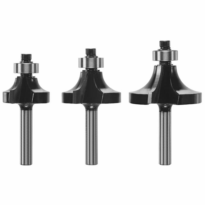 SKIL 3-Piece Carbide Roundover Router Bit Set - 1/4-in - 3/8-in and 1/2-in