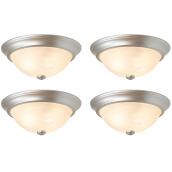 Project Source 13-In LED Flushmount in Brushed Nickel Finish 4/Pack