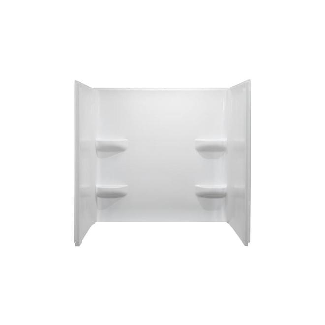 Style Selections White Acrylic Bathtub Wall Surround In X In