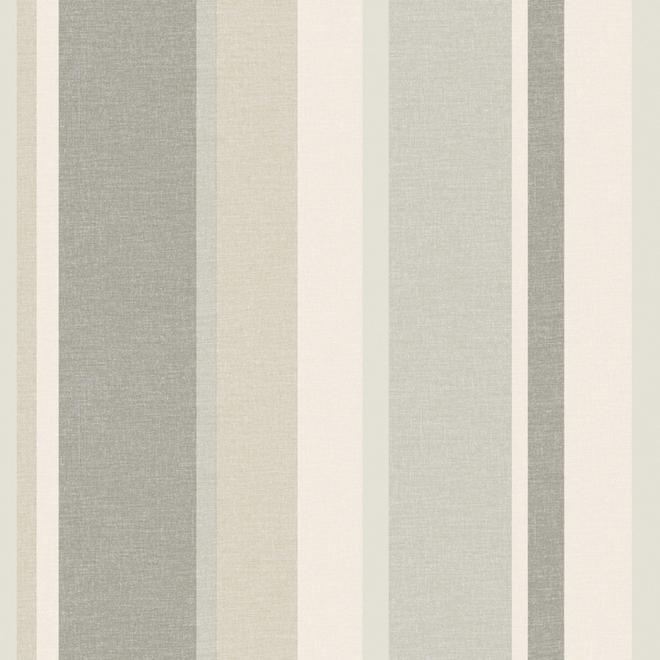 Brewster Wallcovering Simple Space 2 Raya Beige Linen Stripe Wallpaper