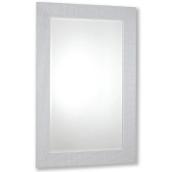 Vanilla Moulding Contemporary 23-in x 35-in White Chrome Mosaic Mirror