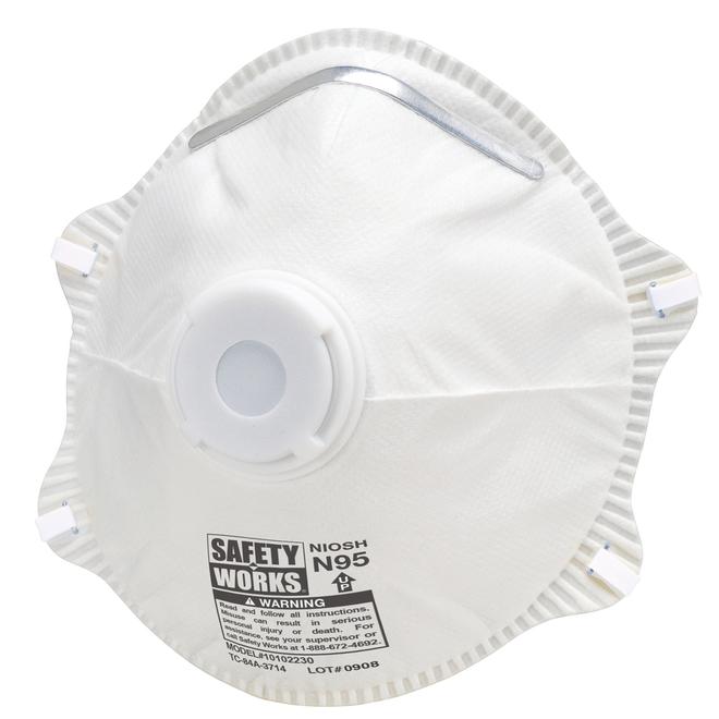 Safety Works 2-Pack Masks, N95 with Exhalation Valve