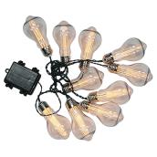 Jeu de 10 lumières DEL sur fil Edison à piles, blanc chaud