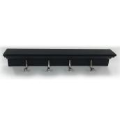 inPlace 24-in Sedgefield Black 4-Hook Ledge Wall Shelf