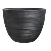 Jardinière Shell de Grosfillex en résine intérieur/extérieur 19,72 po x 14,88 po, noir de fonderie