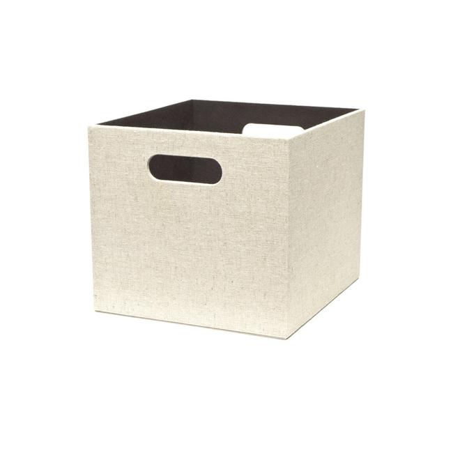 Linen 10.69-in W x 9.69-in H x 11.69-in D Cream Fabric Bin