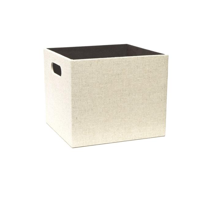 Linen 10.69-in W x 9.69-in H x 11.69-in D Cream Fabric Bin