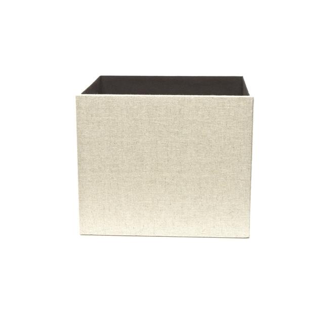 Linen 10.69-in W x 9.69-in H x 11.69-in D Cream Fabric Bin