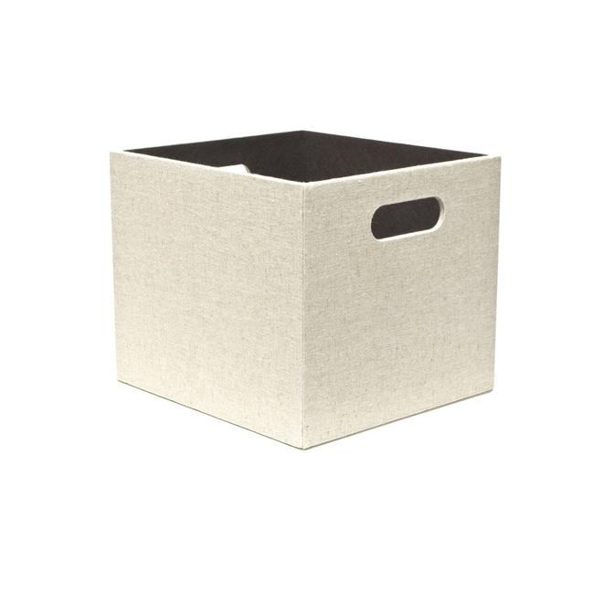 Linen 10.69-in W x 9.69-in H x 11.69-in D Cream Fabric Bin