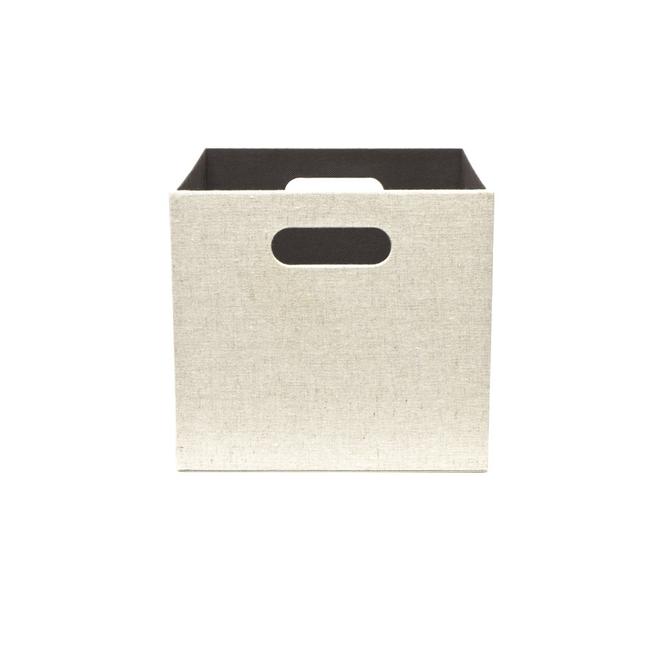 Linen 10.69-in W x 9.69-in H x 11.69-in D Cream Fabric Bin