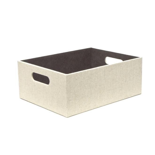 allen + roth Medium Cream Fabric Storage Bin