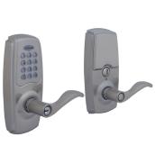 Gatehouse Wave Electronic Door Handle with Lighted Keypad - Satin Nickel