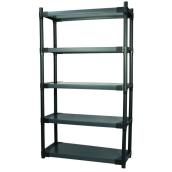 Étagère modulaire MaximUp de 48 po larg. x 72 po haut. de Grosfillex, noir et gris