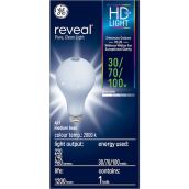 GE Reveal HD+ Colour-Enhancing 30/70/100W Incandescent A21 Tri-Light (1-Pack)