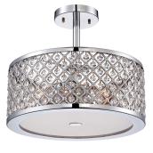 Designer Home 3-Light Convertible Semi-Flush Mount - 14.37-in - Chrome