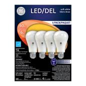 Ampoule DEL A19 7 W, intensité variable, blanc doux, 4/pqt