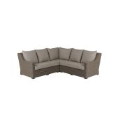 Sofa de patio modulaire Allen + Roth Hawkesbury, taupe et brun, 5 places