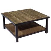 Table à café extérieure Allen + Roth, collection Hawkesbury, aluminium, brun, carrée, 39 po