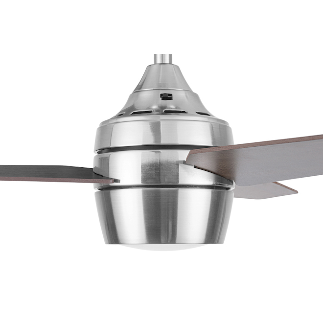 Ventilateur de plafond Otter Creek par Harbor Breeze 52 po nickel brossé DEL télécommande incluse, 3 pales