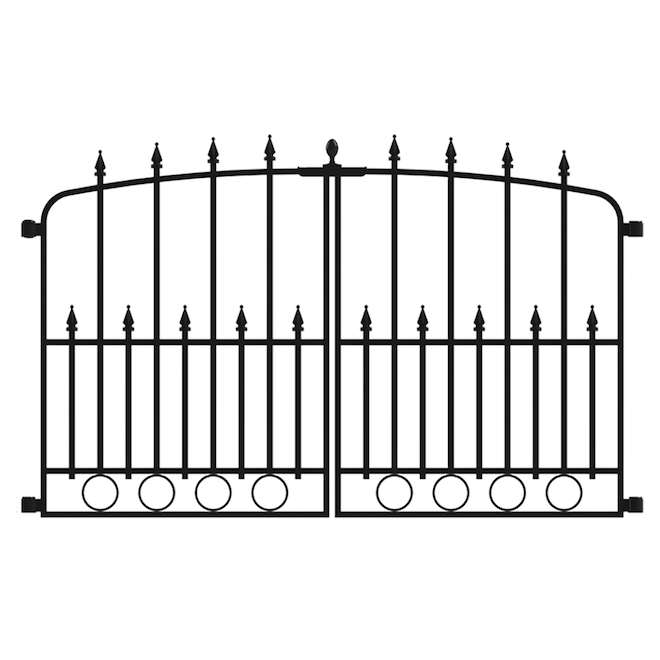 Yardlink Empire 28.7-in x 45.4-in Black Steel Decorative Fence