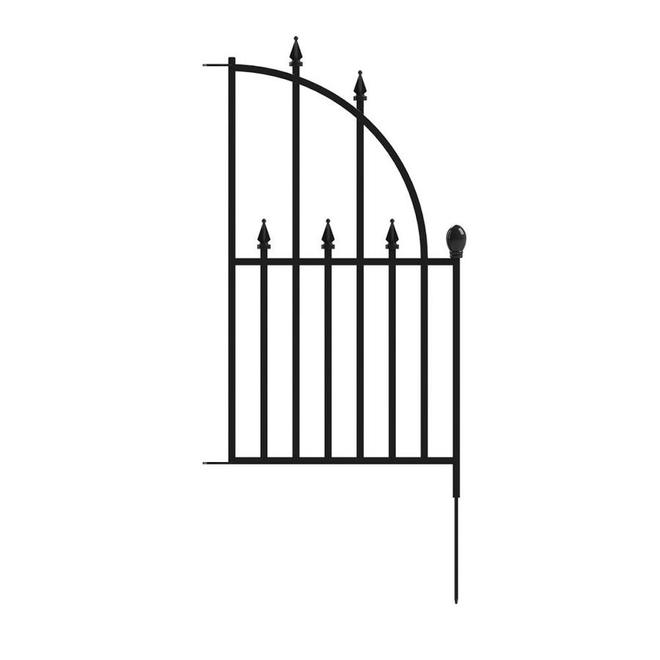 No Dig Grand Empire 2.44-ft x 1.45-ft Powder-Coated Steel Fence End Unit