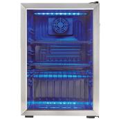 Danby Stainless Steel 2.6-cu ft Beverage Center - Glass Door - 95 Cans - Blue LEDs