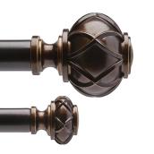 Steel Double Curtain Rod - 36"-72" - Bronze