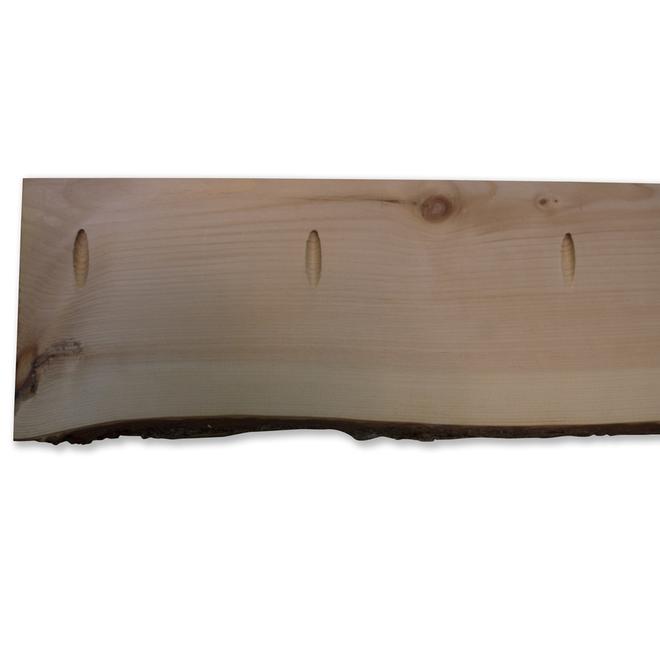 Table basse rectangulaire en pin naturel Live Edge (2 po x 8 po x 72 po)