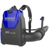 Kobalt 80-Volt MAX Heavy-Duty Cordless Backpack Leaf Blower (Tool Only) - Black/Blue